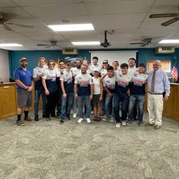 Rugby Team with Tech President Stephen Wells